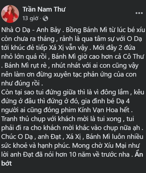 Nam Thư lên tiếng về việc mình bị con trai Lâm Vỹ Dạ né tránh