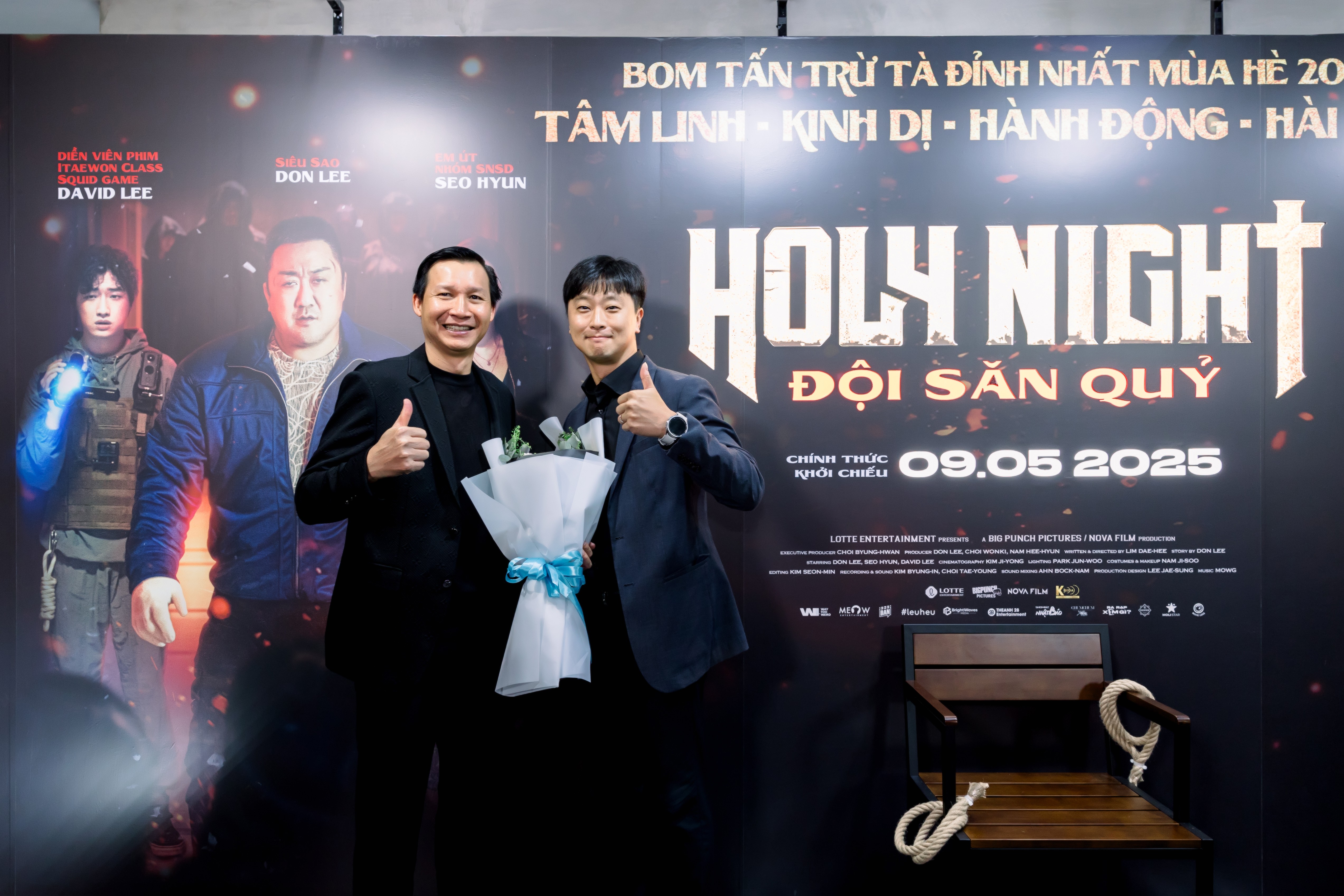 'Tổng tài' Neko Lê xuất hiện cực điển trai tại buổi ra mắt phim 'Holy night: Đội săn quỷ'