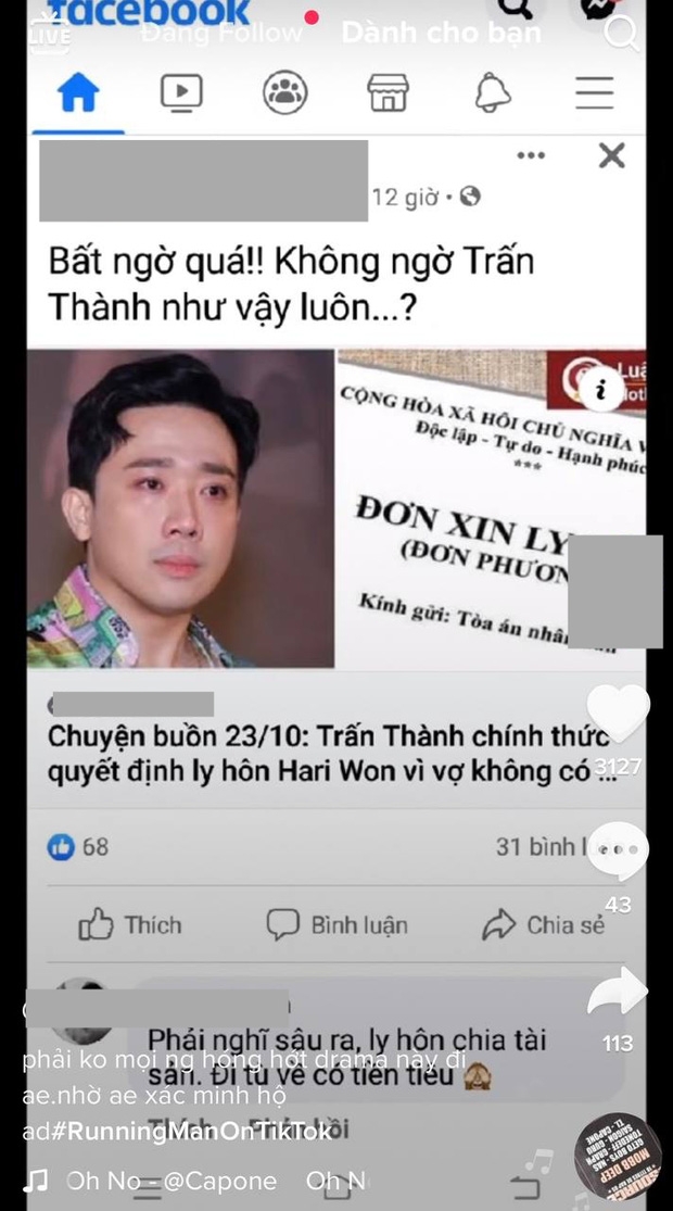 Trấn Thành và Hari Won bất ngờ bị tung tin đồn đã ly hôn lên mạng xã hội