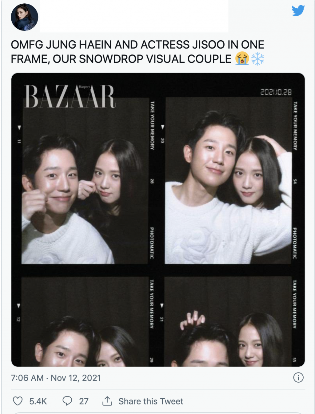 Netizens không thể dời mắt khỏi ‘chemistry’ ngọt ngào của Jisoo và Jung Hae In trong ‘Snowdrop’